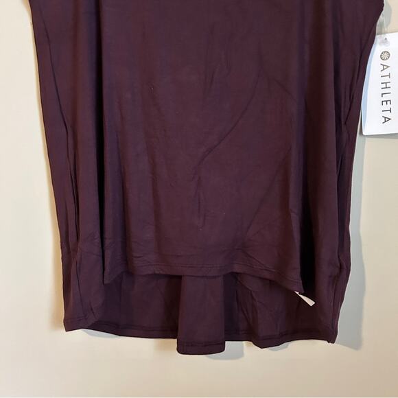 Athleta Maroon “Ease In Rib Tank” Racerback Breathable Workout Top Size Medium - Picture 8 of 16